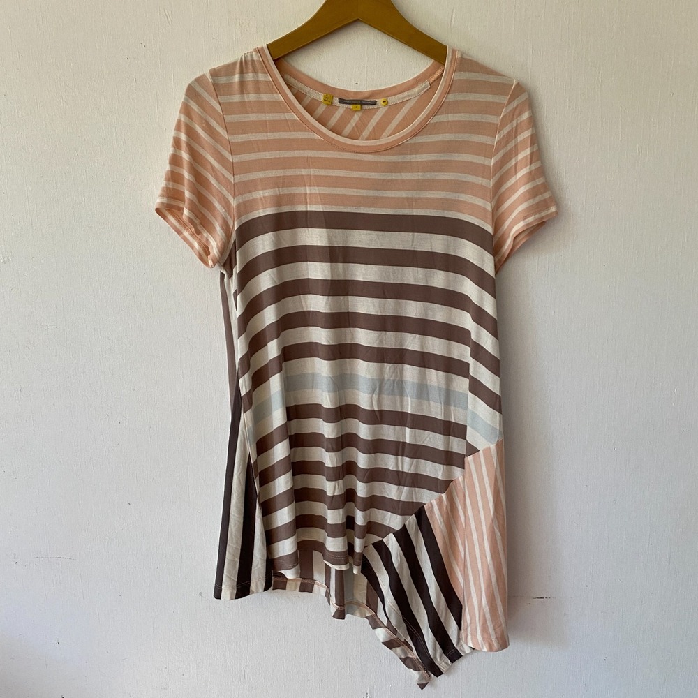 Anthropologie Little Yellow Button Top Womens Small Asymmetrical‎ Y2K Preppy